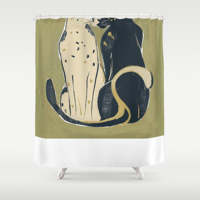 Two Cheetahs Shower Curtain Gallery Image 1