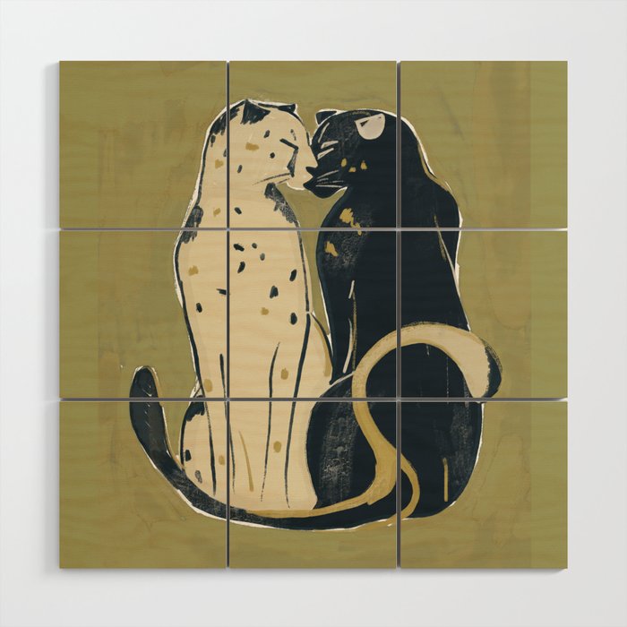 Two Cheetahs Wood Wall Art Gallery Image 1