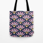 Sunshine Seigaiha Wave - Blush & Navy Tote Bag Gallery Image 1