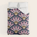 Sunshine Seigaiha Wave - Blush & Navy Duvet Cover Gallery Image 6