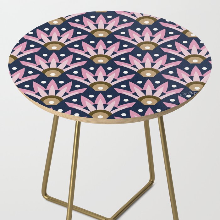 Sunshine Seigaiha Wave - Blush & Navy Side Table Gallery Image 2