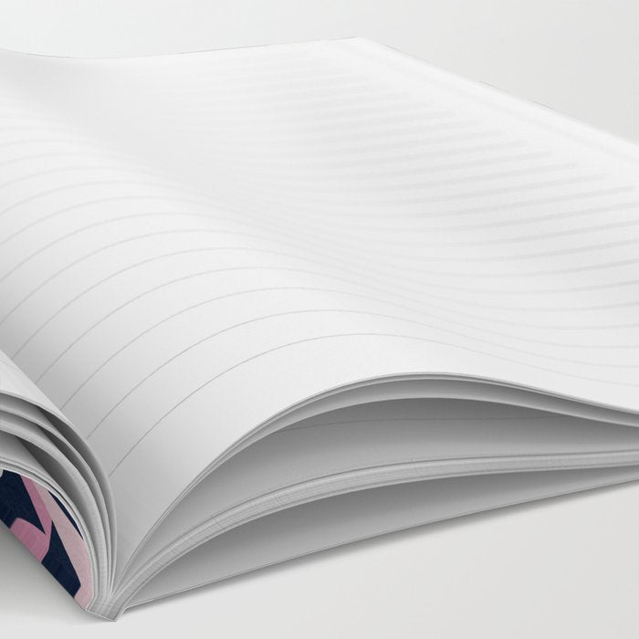Sunshine Seigaiha Wave - Blush & Navy Notebook Gallery Image 2