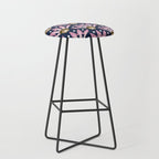 Sunshine Seigaiha Wave - Blush & Navy Stool Gallery Image 1