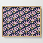 Sunshine Seigaiha Wave - Blush & Navy Serving Tray Gallery Image 1