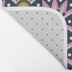 Sunshine Seigaiha Wave - Blush & Navy Bath Mat Gallery Image 2