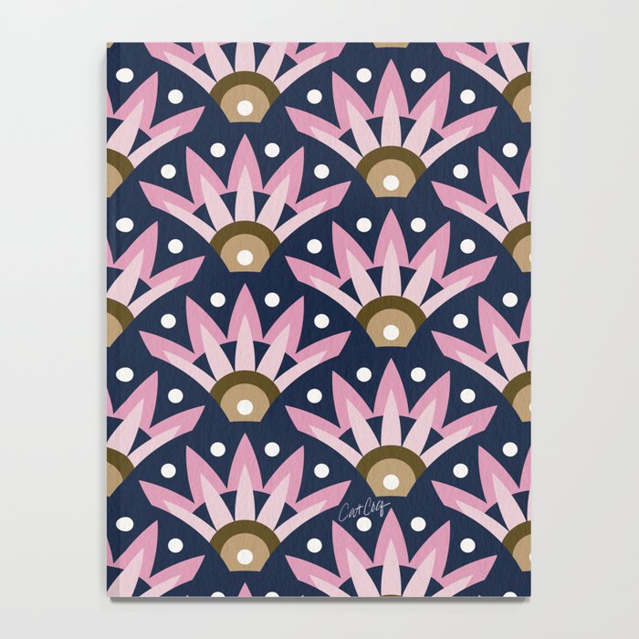 Sunshine Seigaiha Wave - Blush & Navy Notebook Gallery Image 4