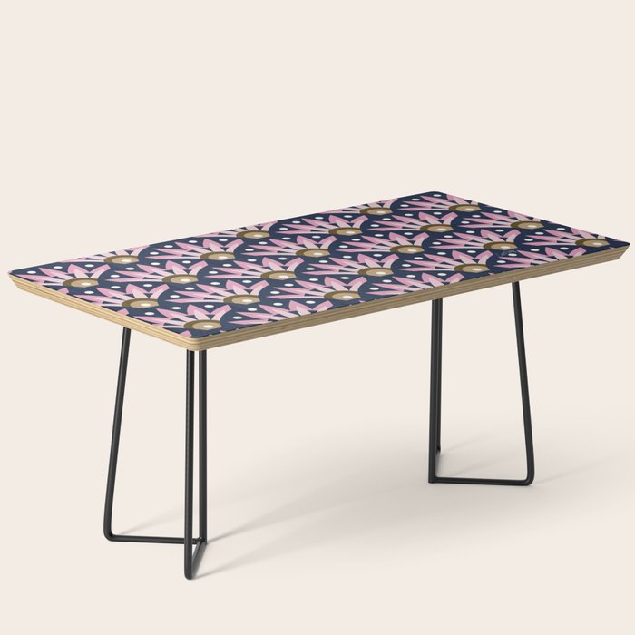 Sunshine Seigaiha Wave - Blush & Navy Coffee Table Gallery Image 1