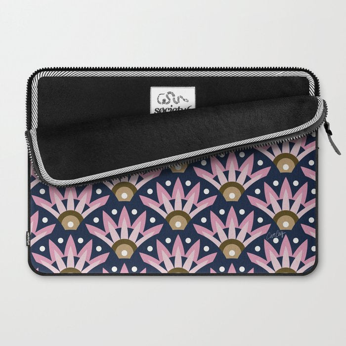 Sunshine Seigaiha Wave - Blush & Navy Laptop Sleeve Gallery Image 2