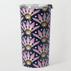 Sunshine Seigaiha Wave - Blush & Navy Travel Mug Gallery Image 2