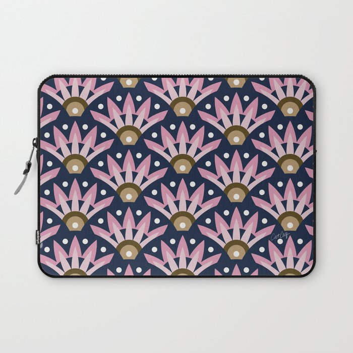 Sunshine Seigaiha Wave - Blush & Navy Laptop Sleeve Gallery Image 1