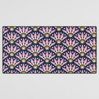 Sunshine Seigaiha Wave - Blush & Navy Desk Mat Gallery Image 3
