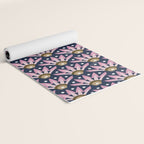 Sunshine Seigaiha Wave - Blush & Navy Yoga Mat Gallery Image 2