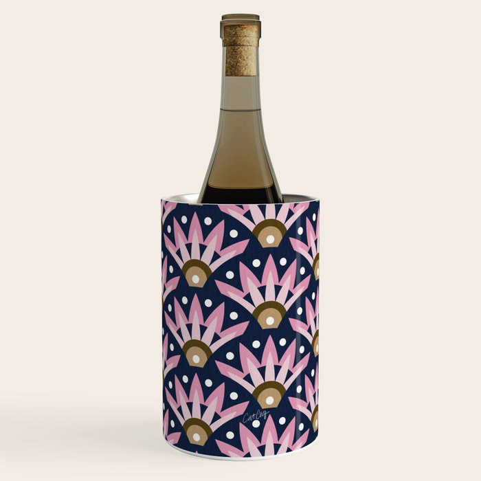 Sunshine Seigaiha Wave - Blush & Navy Wine Chiller Gallery Image 3
