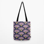 Sunshine Seigaiha Wave - Blush & Navy Tote Bag Gallery Image 2