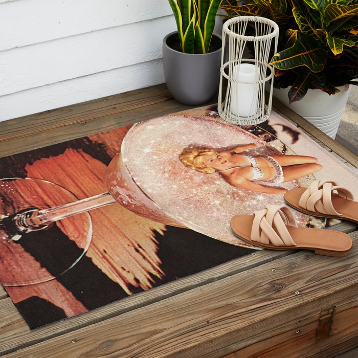 Glitter Pink Margarita Outdoor Rug Gallery Image 2