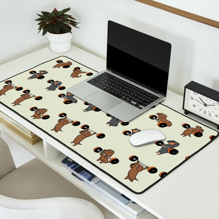 Olympic Lifting Dachshund Desk Mat Gallery Image 2