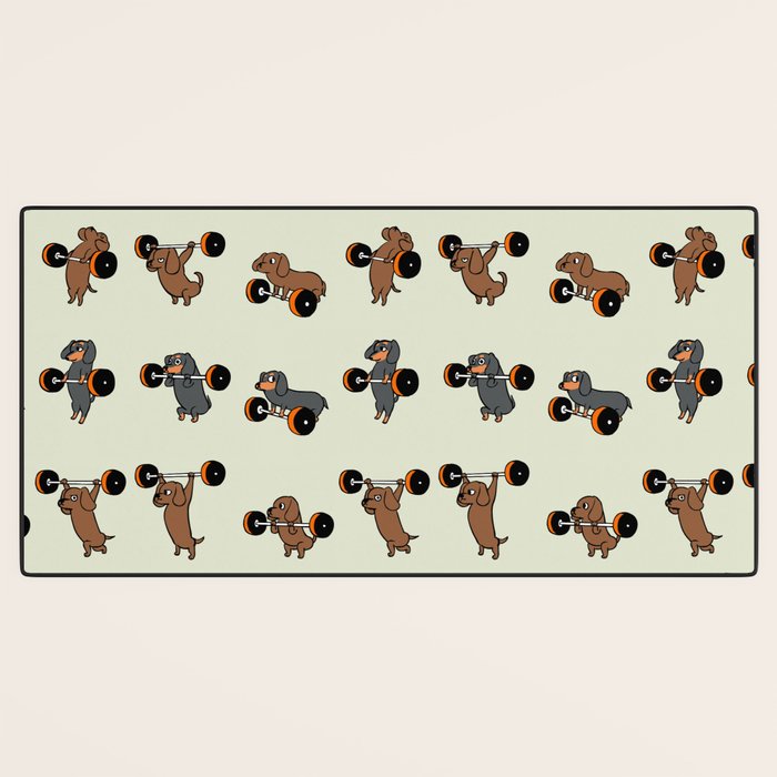 Olympic Lifting Dachshund Desk Mat Gallery Image 3