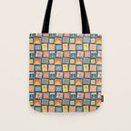 Vintage summer post stamp drawing pattern Tote Bag Gallery Image 1