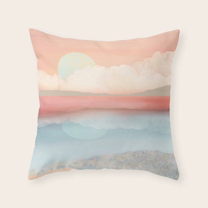 Mint Moon Beach Throw Pillow Gallery Image 6