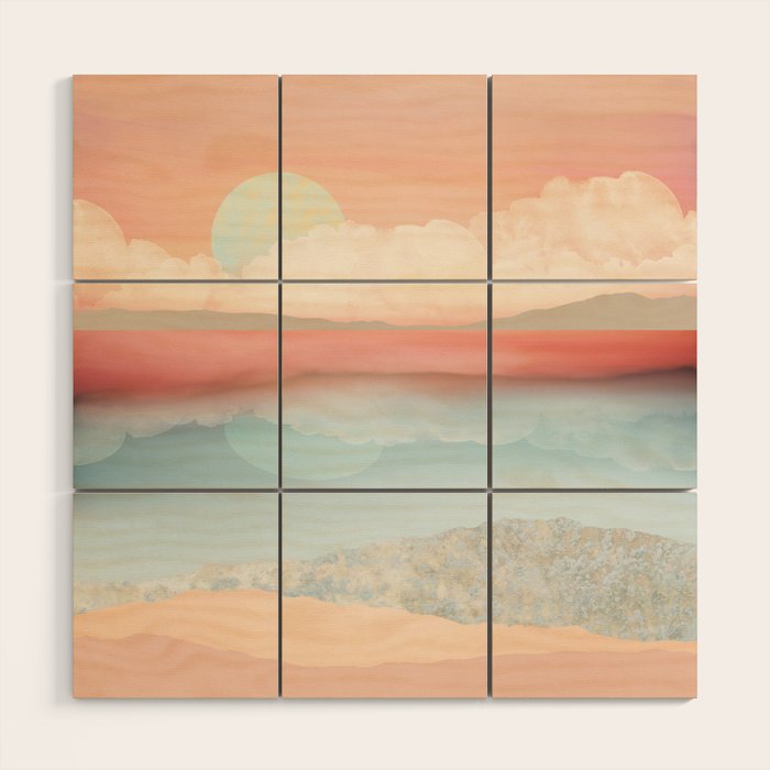 Mint Moon Beach Wood Wall Art Gallery Image 1