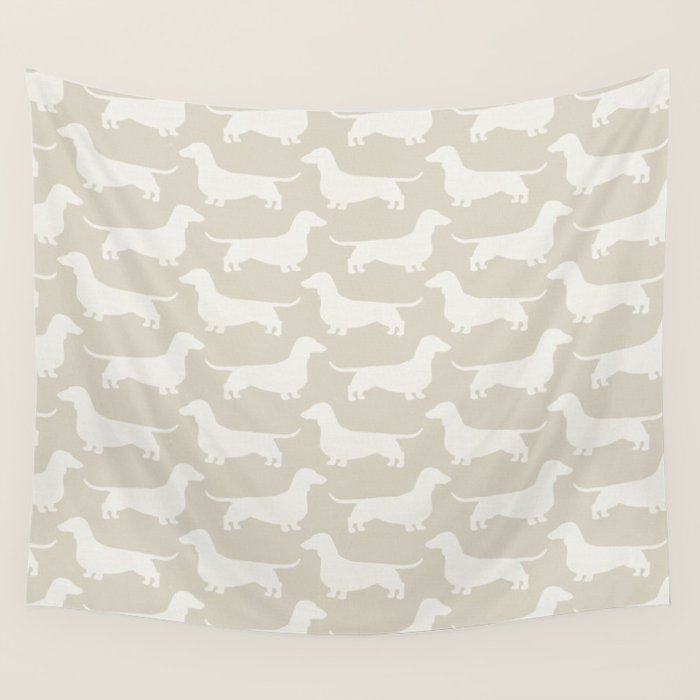 Dachshund Silhouette(s) Wiener Dog Wall Tapestry Gallery Image 4