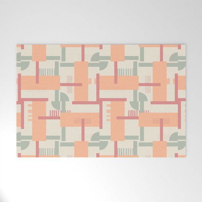 Playful geometric stripes C Welcome Mat Gallery Image 1