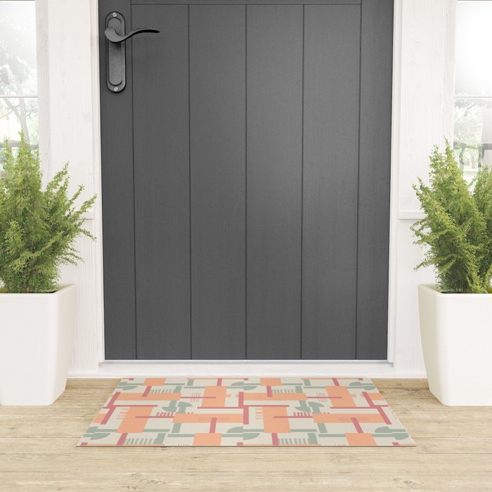 Playful geometric stripes C Welcome Mat Gallery Image 3