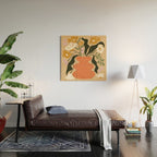Retro flower pot  Wood Wall Art Gallery Image 2