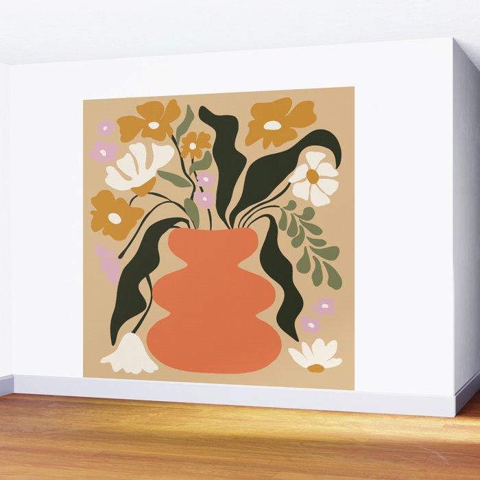 Retro flower pot  Wall Mural Gallery Image 2