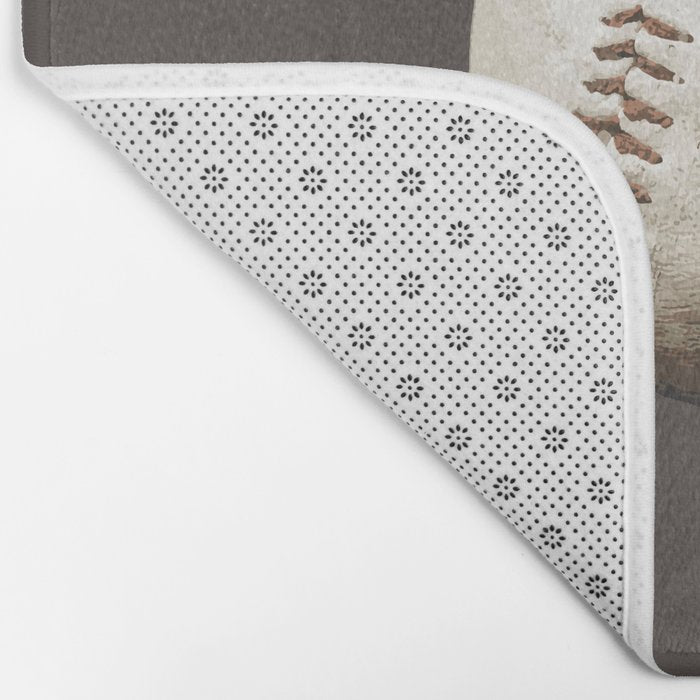 Big Baseball Illustration brown Bath Mat Gallery Image 2