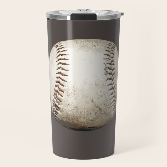 Big Baseball Illustration brown Travel Mug Gallery Image 1