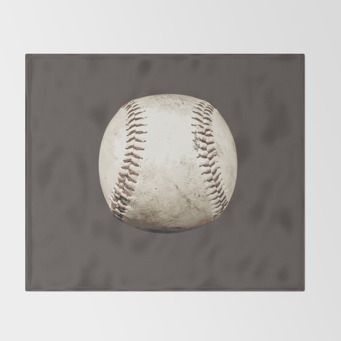 Big Baseball Illustration brown Throw Blanket Gallery Image 2