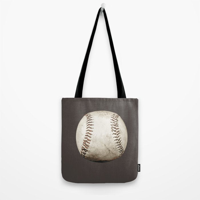 Big Baseball Illustration brown Tote Bag Gallery Image 2