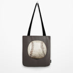Big Baseball Illustration brown Tote Bag Gallery Image 2