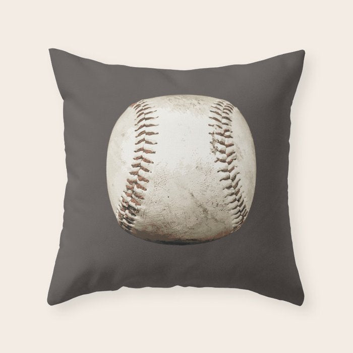 Big Baseball Illustration brown Throw Pillow