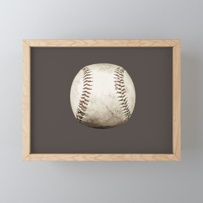 Big Baseball Illustration brown Mini Art Print Gallery Image 1