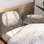 Big Baseball Illustration brown Pillow Sham Gallery Image 2