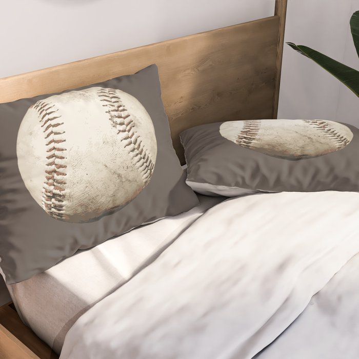 Big Baseball Illustration brown Pillow Sham Gallery Image 2