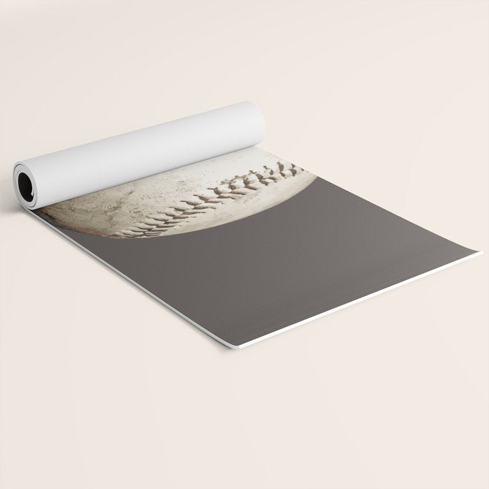 Big Baseball Illustration brown Yoga Mat Gallery Image 2