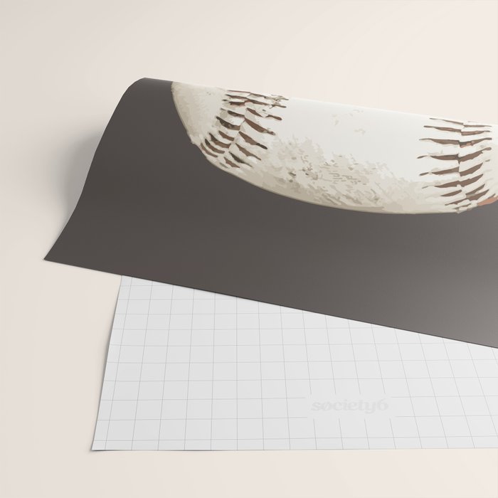 Big Baseball Illustration brown Wrapping Paper Gallery Image 2