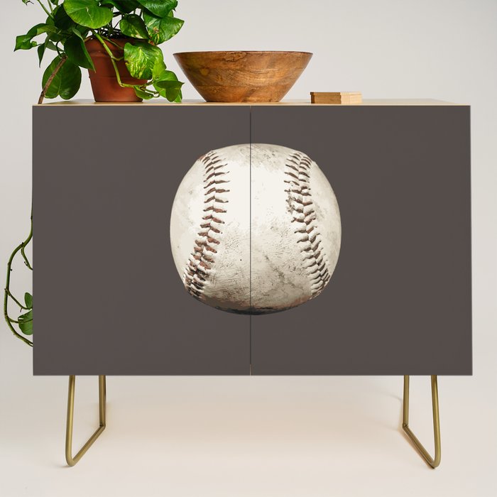 Big Baseball Illustration brown Credenza Gallery Image 1