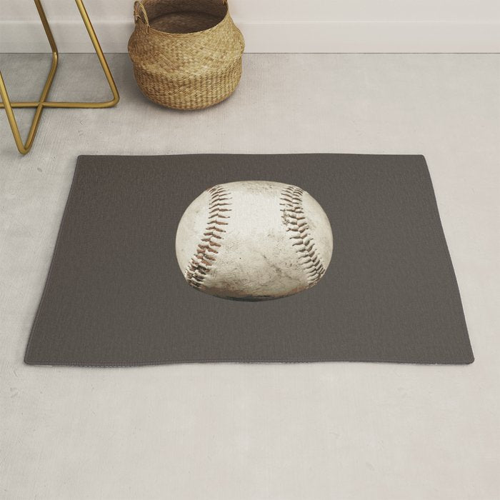 Big Baseball Illustration brown Rug Gallery Image 1