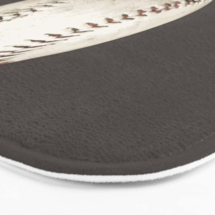 Big Baseball Illustration brown Bath Mat Gallery Image 3
