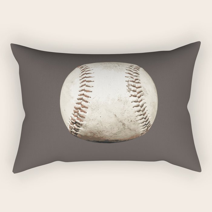 Big Baseball Illustration brown Rectangular Pillow Gallery Image 2