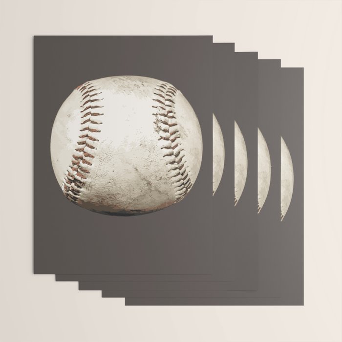 Big Baseball Illustration brown Wrapping Paper Gallery Image 3