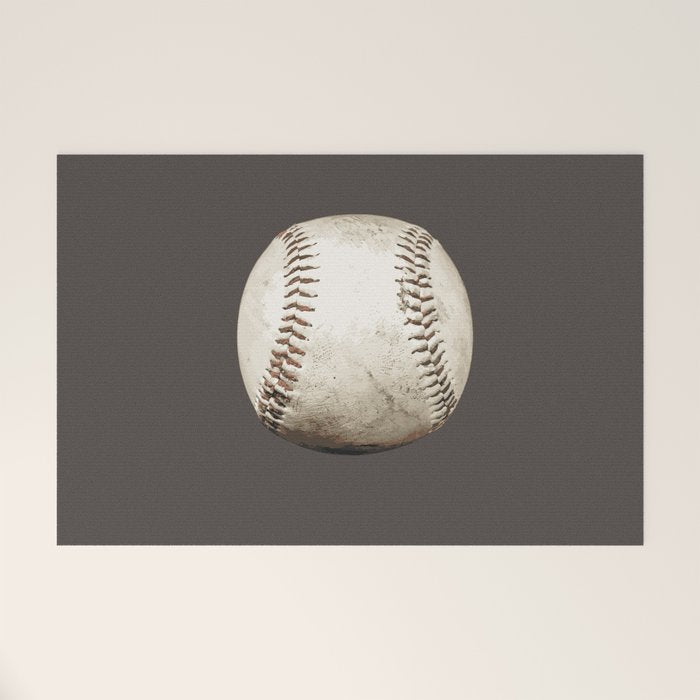 Big Baseball Illustration brown Welcome Mat Gallery Image 1