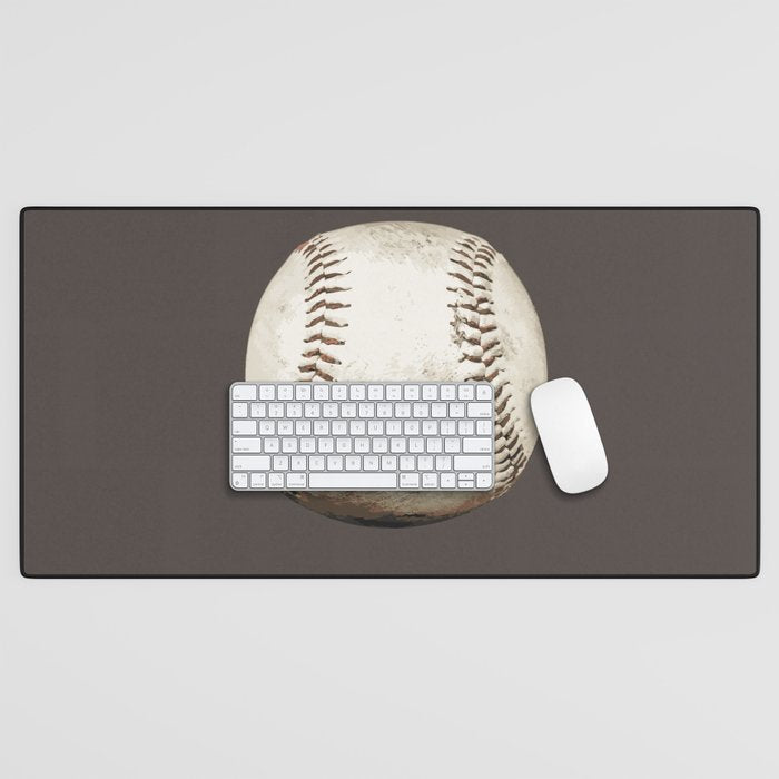Big Baseball Illustration brown Desk Mat Gallery Image 1