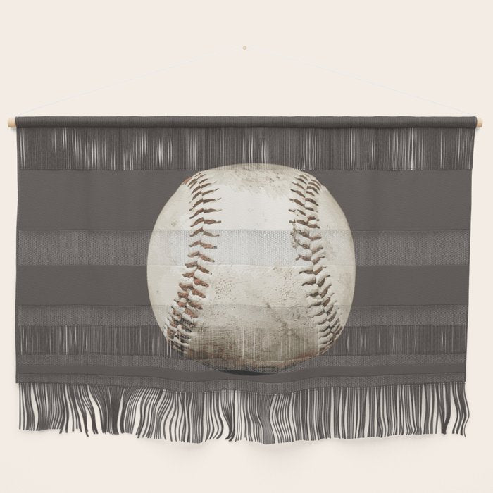 Big Baseball Illustration brown Wall Hanging Gallery Image 1
