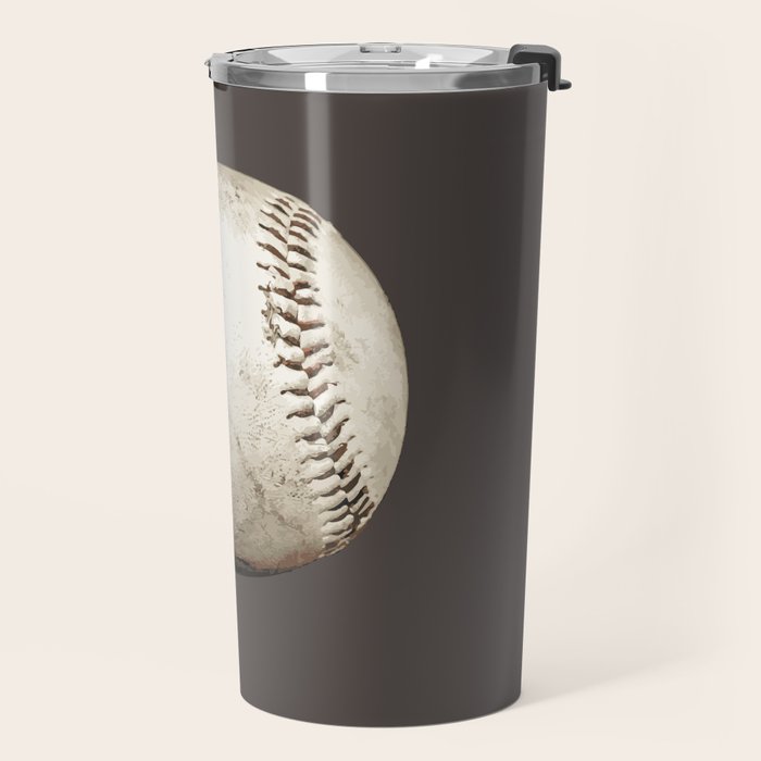 Big Baseball Illustration brown Travel Mug Gallery Image 2