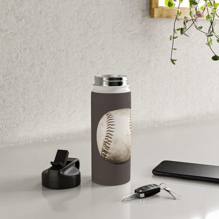 Big Baseball Illustration brown Water Bottle Gallery Image 4